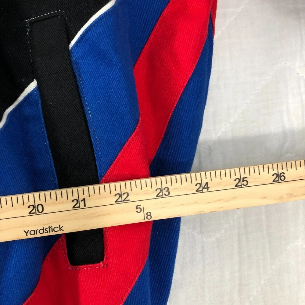 JH Design‎ NASCAR Jacket Men's 2XL XXL Black Blue Red Flag Logo Racing Coat